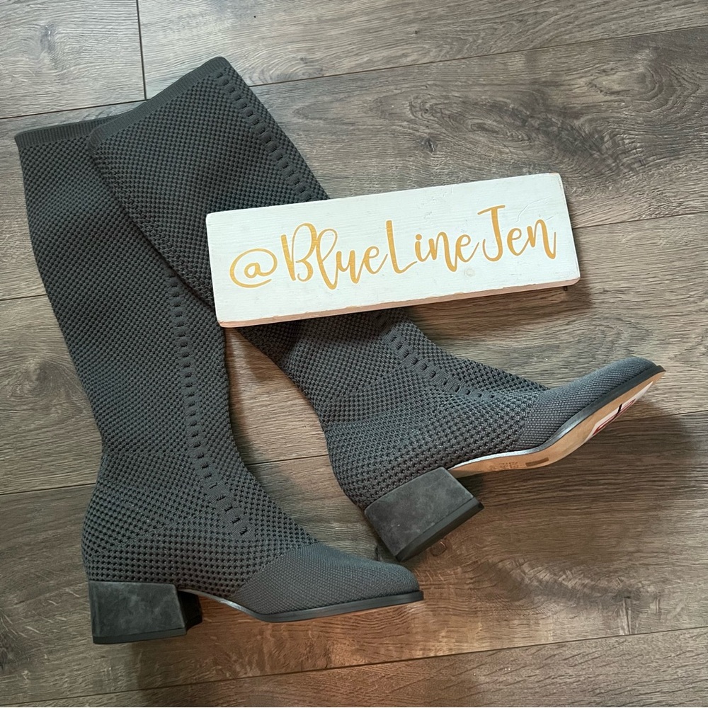 Eileen Fisher Gray Knit Alas Boots NWT